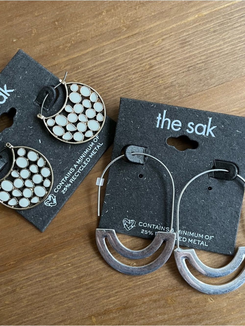 The Sak silver-tone and gold-tone hoop and open hoop earrings choose one pair - Picture 8 of 8